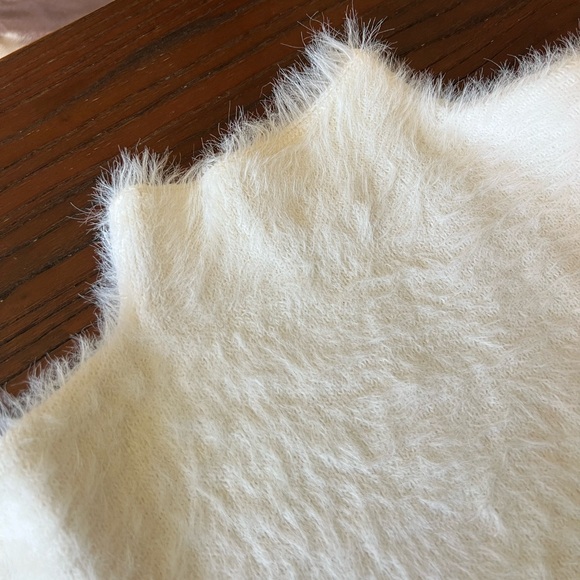 Line + Dot Cream Fuzzy Mock Neck Adler Sweater Revolve Like New - Picture 4 of 6